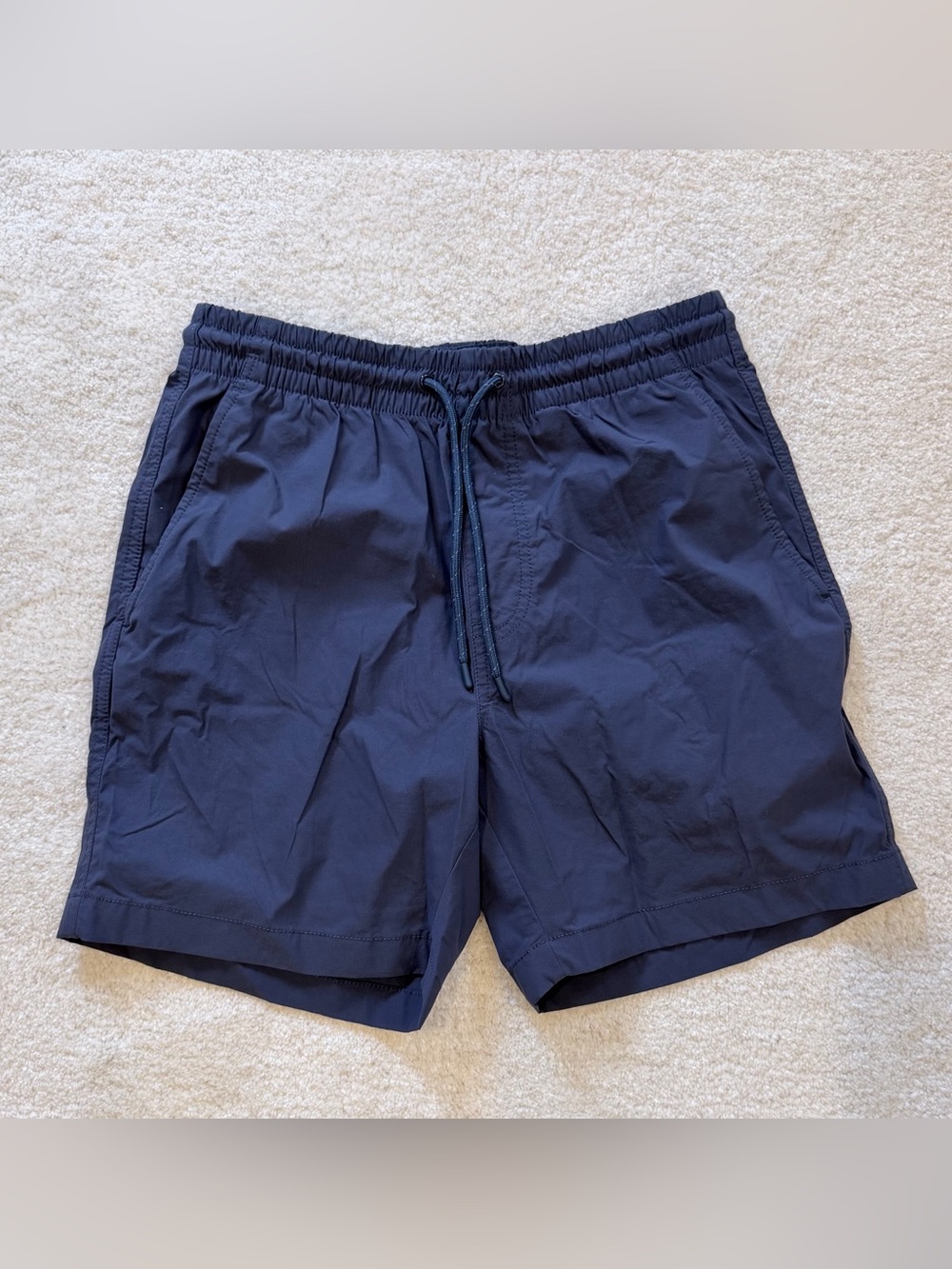 J. Crew Navy Elastic Waist Swim Trunks